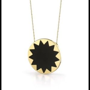House of Harlow 1960 Large Leather Sunburst Necklace